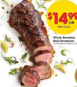 Kroger Whole Boneless Beef Tenderloin offer
