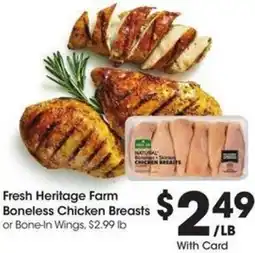 Kroger Fresh Heritage Farm Boneless Chicken Breasts offer