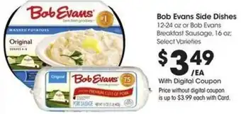 Kroger Bob Evans Side Dishes or Bob Evans Breakfast Sausage offer