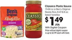 Kroger Classico Pasta Sauce or Ben's Original Ready Rice offer