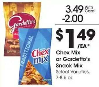 Kroger Chex Chex Mix mix or Gardetto's Snack Mix offer