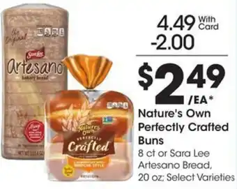 Kroger Nature's Own Perfectly Crafted Buns offer