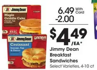 Kroger Jimmy Dean Breakfast Sandwiches offer