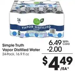 Kroger Simple Truth Vapor Distilled Water offer