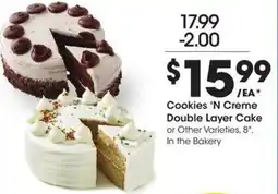 Kroger Cookies 'N Creme Double Layer Cake or Other Varieties, 8", In the Bakery offer