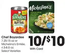 Kroger Chef Boyardee or Michelina's Entrée offer