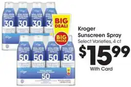 Kroger Kroger Sunscreen Spray offer