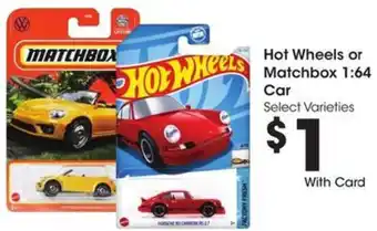 Kroger Hot Wheels or Matchbox 1:64 Car offer