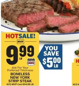 Food Lion Boneless new york strip steak offer