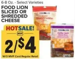 Food Lion Food lion sliced or shredded cheese offer