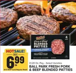 Food Lion Ball park fresh pork & beef blended patties offer