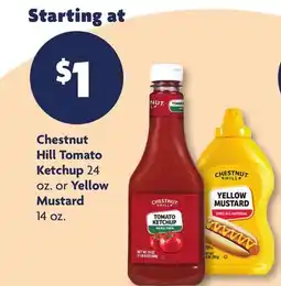 Family Dollar Chestnut Hill Tomato Ketchup 24 oz. or Yellow Mustard 14 oz offer