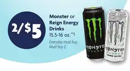 Family Dollar Monster or Reign Energy Drinks offer