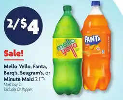 Family Dollar Mello Yello, Fanta, Barq's, Seagram's, or Minute Maid offer