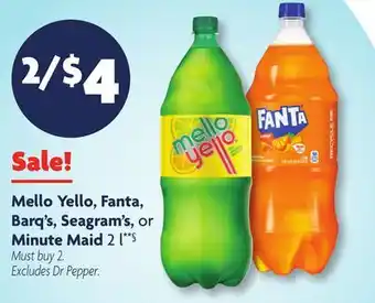 Family Dollar Mello Yello, Fanta, Barq's, Seagram's, or Minute Maid offer