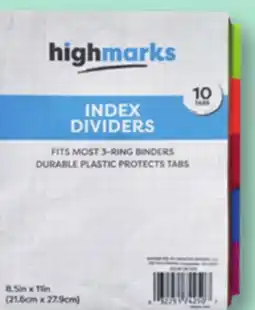 Family Dollar 3-Ring Index Dividers offer