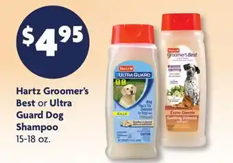 Family Dollar Hartz Groomer's Best or Ultra Guard Dog Shampoo offer