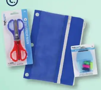 Family Dollar Kids Scissors 2 pk., 3‑Ring Zipper Pouch or Pencil Sharpener with Erasers offer