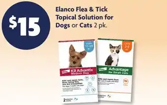 Family Dollar Elanco Flea & Tick Topical Solution for Dogs or Cats offer