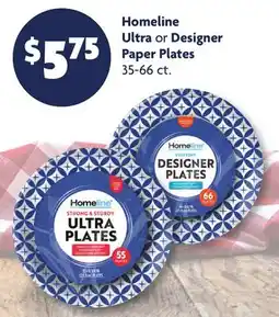 Family Dollar Homeline Ultra or Designer Paper Plates offer
