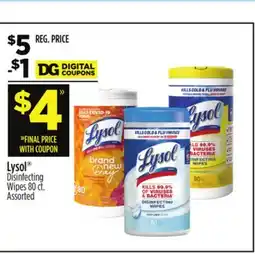 Dollar General Lysol Disinfecting Wipes offer