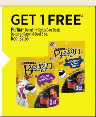 Dollar General Purina Beggin' Strips Dog Treats or Bacon & Beef offer