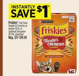 Dollar General Friskies Cat Food Tender & Crunchy or Indoor 16 lb. or Seafood Sensation 18.5 lb offer