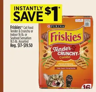 Dollar General Friskies Cat Food Tender & Crunchy or Indoor 16 lb. or Seafood Sensation 18.5 lb offer