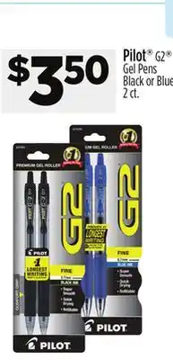 Dollar General Pilot G2 Gel Pens Black or Blue offer