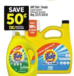 Dollar General Tide Simply Liquid Laundry Detergent offer