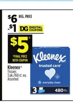 Dollar General Kleenex Tissues offer