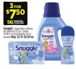 Dollar General Snuggle Liquid Fabric Softener 40 Load/26.8-27.2 oz., Sheets 70-80 ct. or Scent Booster 11.5 oz offer