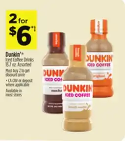 Dollar General Dunkin' Iced Coffee Drinks offer