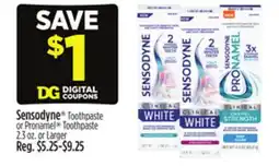 Dollar General Sensodyne Toothpaste or Pronamel Toothpaste offer