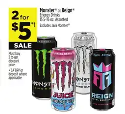Dollar General Monster or Reign Energy Drinks offer