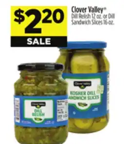 Dollar General Clover Valley Dill Relish 12 oz. or Dill Sandwich Slices 16 oz offer