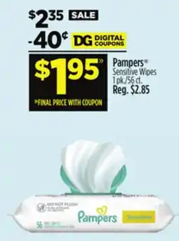 Dollar General Pampers Sensitive Wipes offer