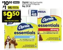 Dollar General Charmin Bath Tissue Essentials SoftTM or Strong 12 Mega rolls offer