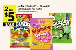 Dollar General Skittles , Starburst or Life Savers Gummies Bags offer