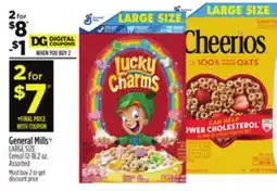 Dollar General General Mills LARGE SIZE Cereal offer