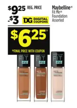 Dollar General Maybelline Fit Me Foundation offer