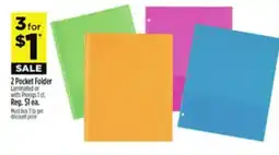 Dollar General 2 Pocket Folder Laminated or with Prongs offer