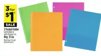 Dollar General 2 Pocket Folder Laminated or with Prongs offer