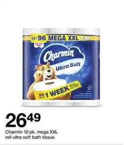 Target Charmin 12-pk. mega XXL roll ultra soft bath tissue offer