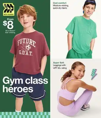 Target All In Motion kids' clothing offer