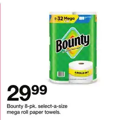 Target Bounty 8-pk. select-a-size mega roll paper towels offer
