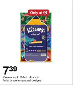 Target Kleenex 4-pk. 120-ct. ultra soft facial tissue in seasonal designs† offer
