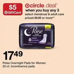 Target Poise Overnight Pads for Women offer