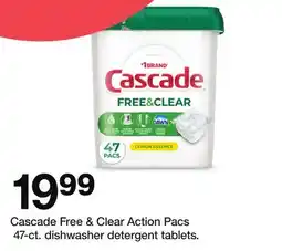 Target Cascade Free & Clear Action Pacs 47-ct. dishwasher detergent tablets offer