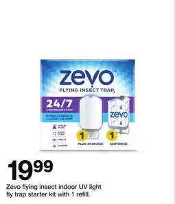 Target Zevo flying insect indoor UV light fly trap starter kit with 1 refill offer